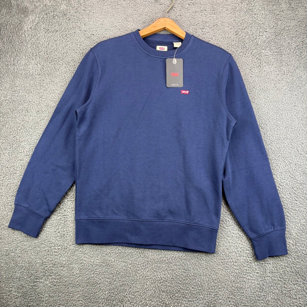 Levis Mens Standard Crewneck Sweatshirt Navy Blue Small NWT 19491-0062
